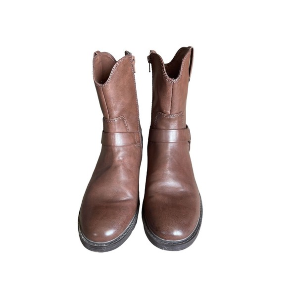 Frye and Co. Men's Otis Stacked Heel Motorcycle Boots Dark Brown Size 9 - Picture 3 of 12